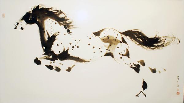 天马行空——画家章天柱画笔下的马