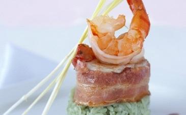 烟肉包猪柳大虾（Bacon Wrapped Pork Tenderloin with Shrimp）