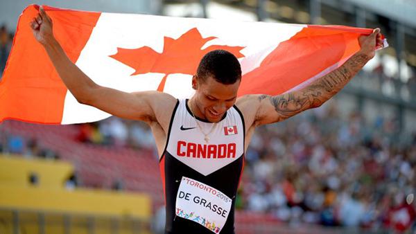 泛美运动会百米金牌得主De Grasse又获200米金牌 并打破自己创立的加拿大纪录