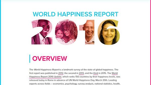 加拿大在2016世界各国幸福程度排名榜上跌出前五名