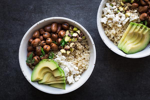 Quinoa, Avocado, Broad Beans, Feta Za’atar and Pistachios