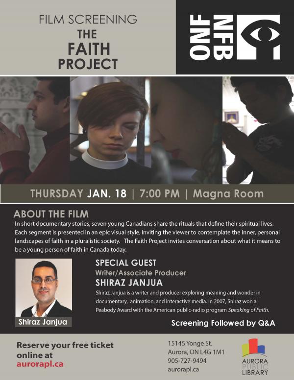 奥罗拉图书馆将展映反映多元信仰的纪录片“The Faith Project” 总撰稿人将回答观众问题